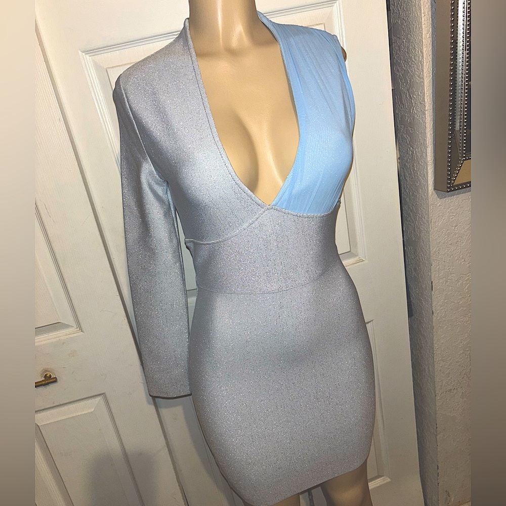 Elegant Blue and Silver Dress